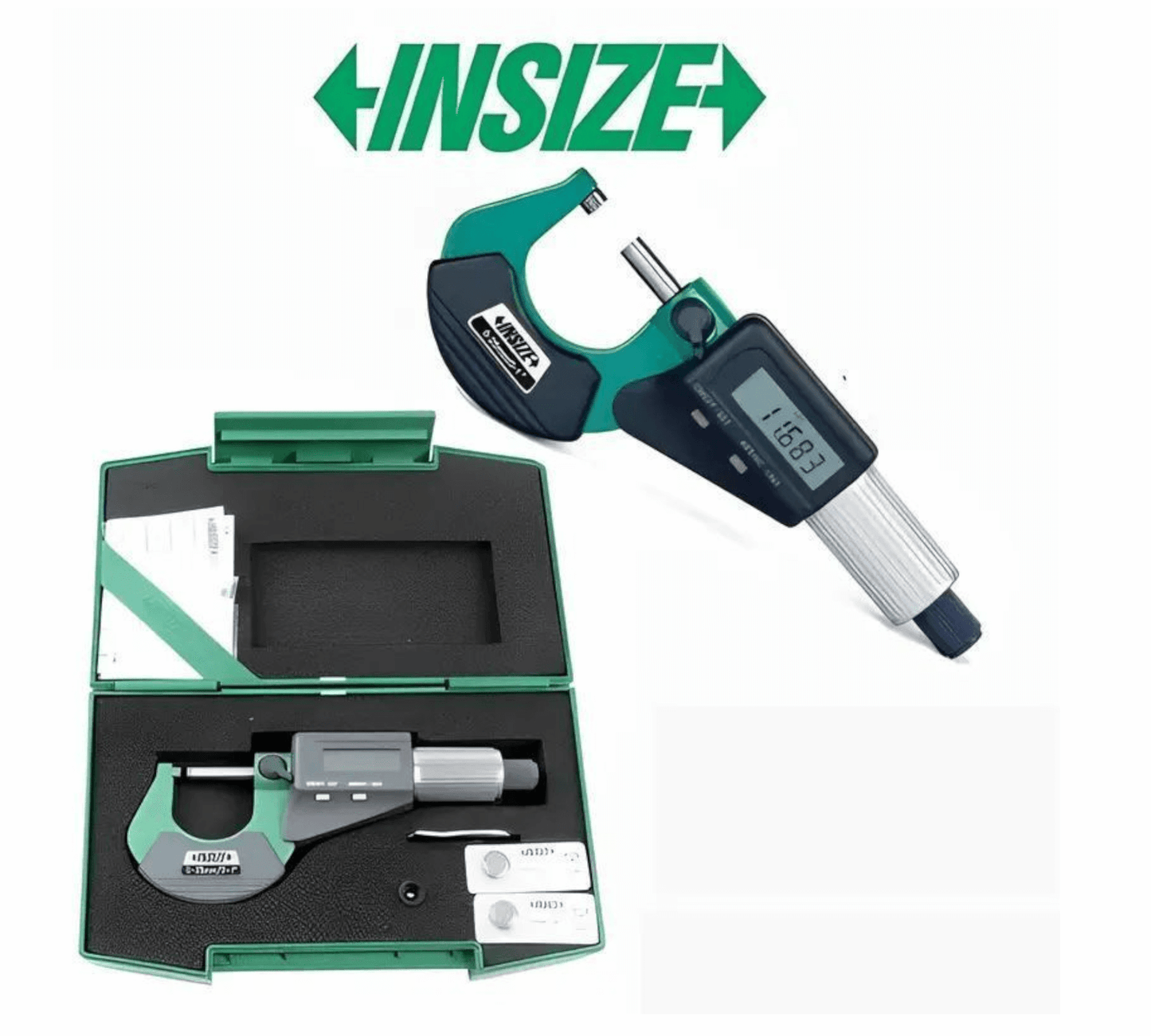 INSIZE 3109-25A Digital Outside Micrometer 0-25mm with case and accessories