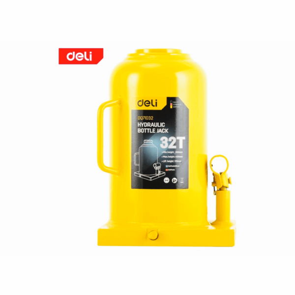 EDQ71032 32T Hydraulic Bottle Jack (DELI) for heavy-duty lifting, industrial-grade steel construction, 32-ton capacity.