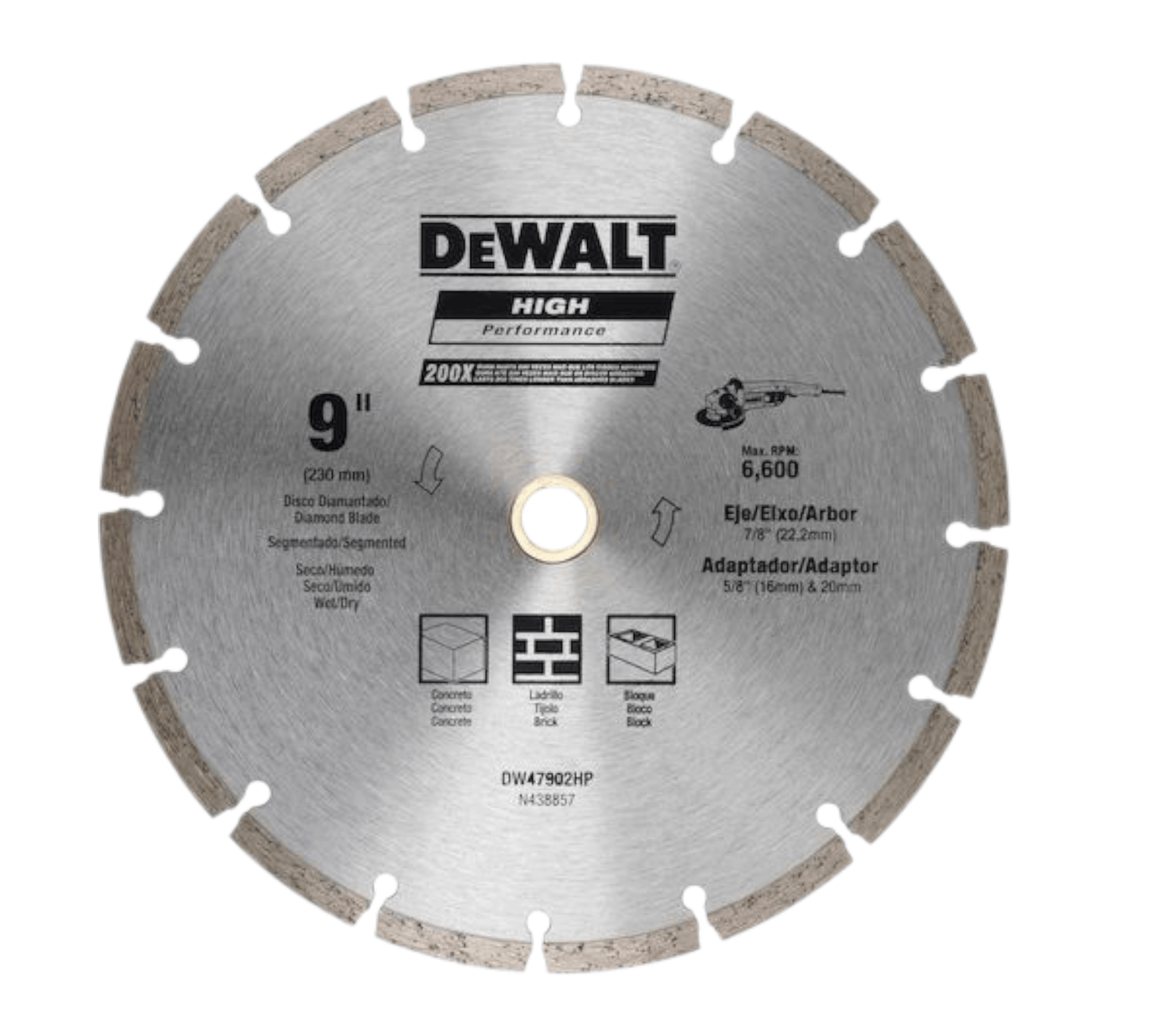 DW47902HP DIAMOND BLADE SEGMENTED 9″230mm (DEWALT) high-performance cutting tool with ultra-durable diamond matrix design