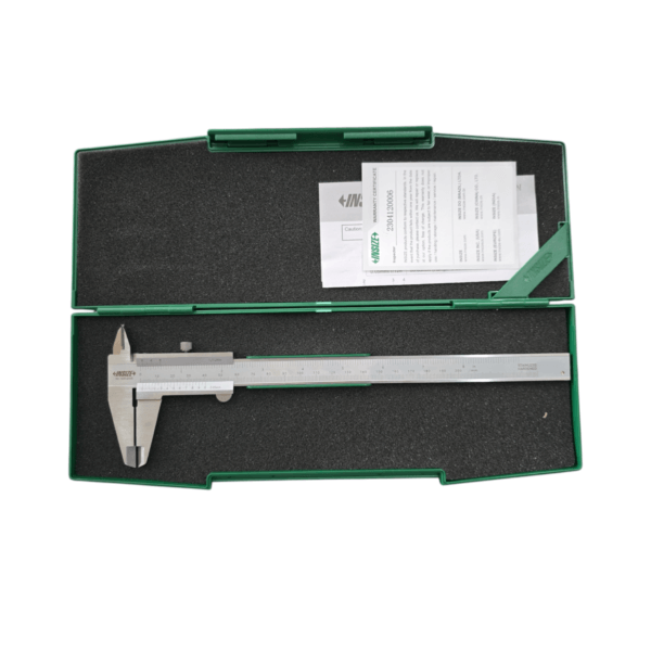 INSIZE 1205-150S Vernier Caliper 6″ 0-150×0.05mm/0-6×1/128″ in green case for precision measuring