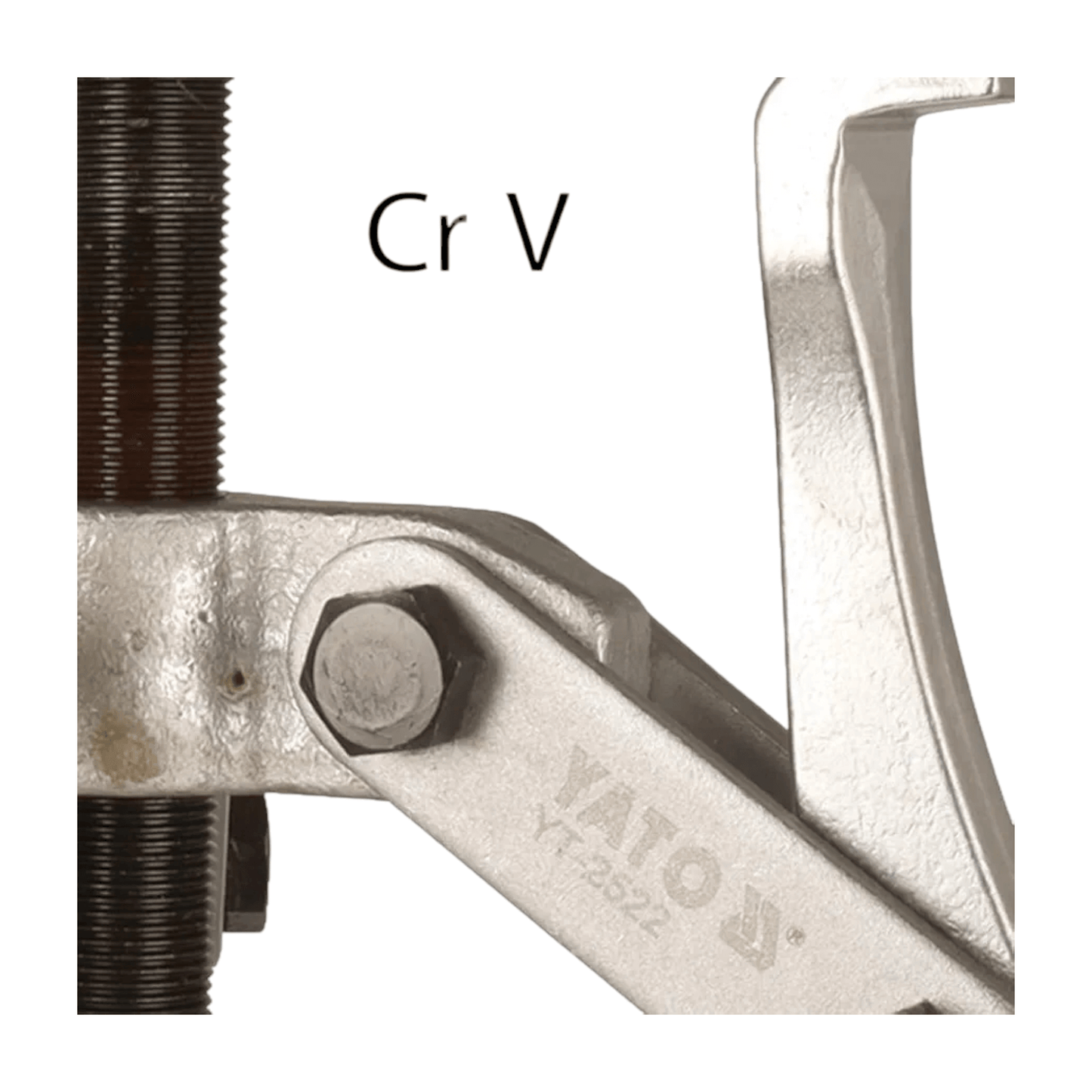 Close-up of YT-2522 Bearing Puller 8″(YATO) showing details and Cr V material marking.