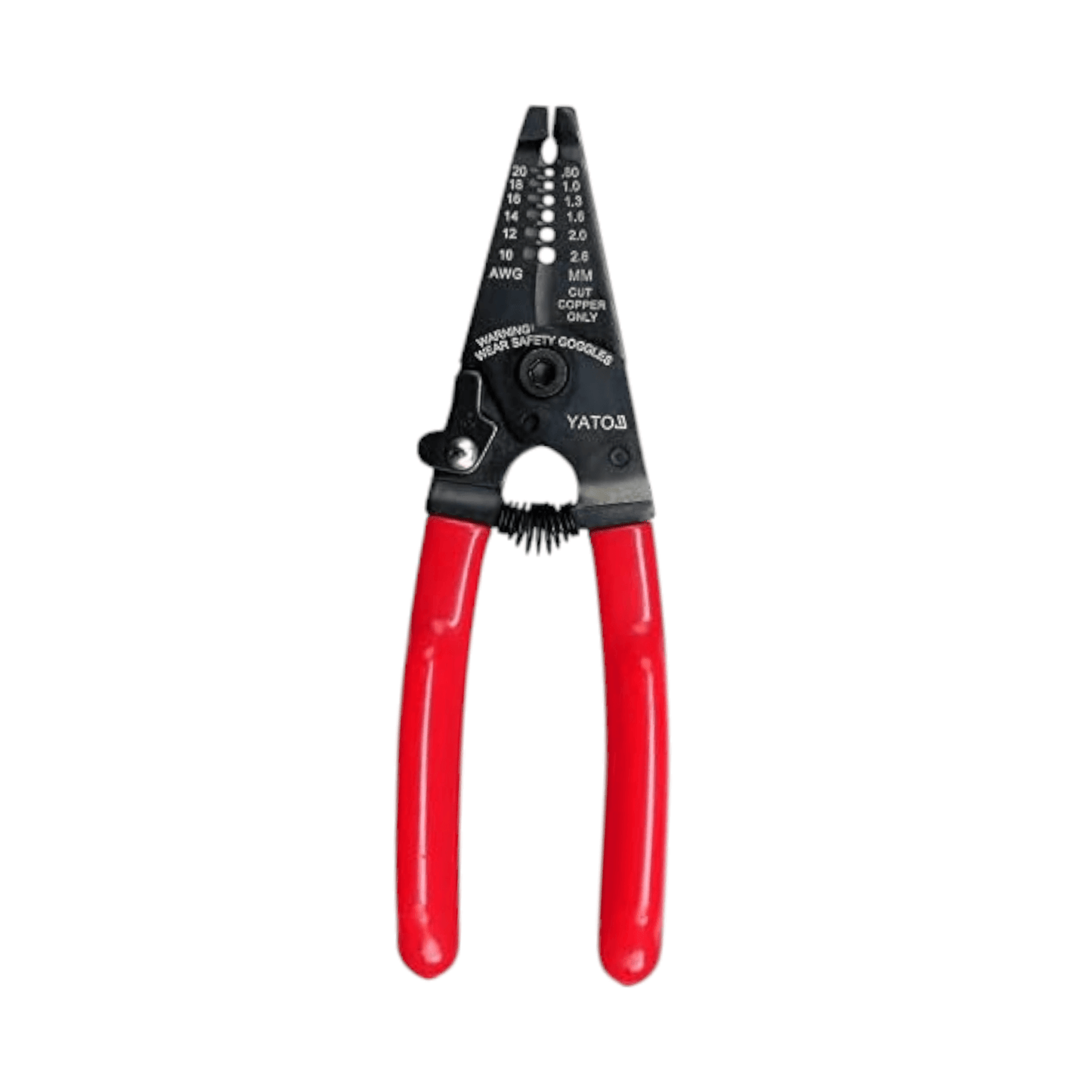 YT-2267 Universal Wire Stripper 0.8-2.6MM (YATO) with red handles for precision wire stripping in Pakistan