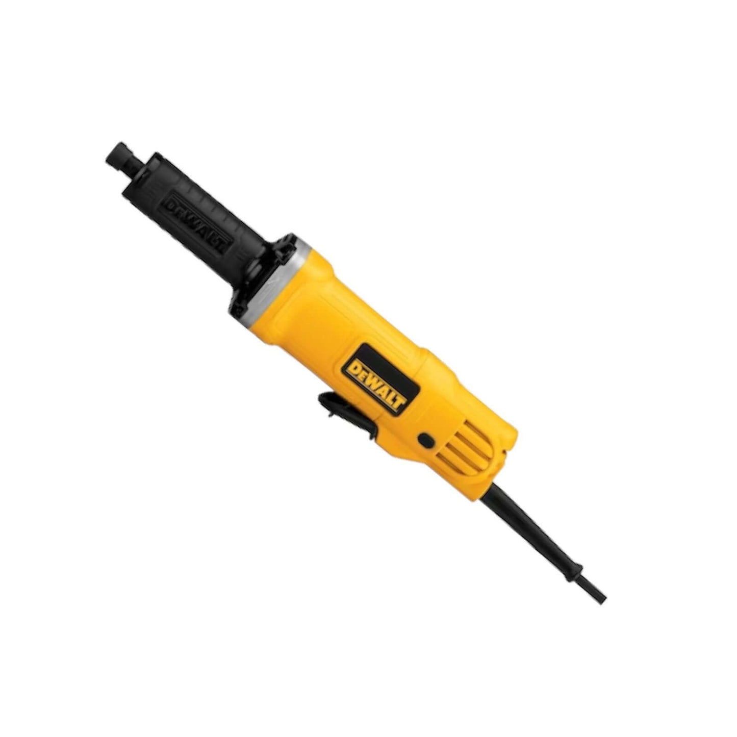 DWE4887N Die Grinder (DEWALT), high-power motor, yellow design, ideal for grinding and sanding. Professional-grade die grinder tool.