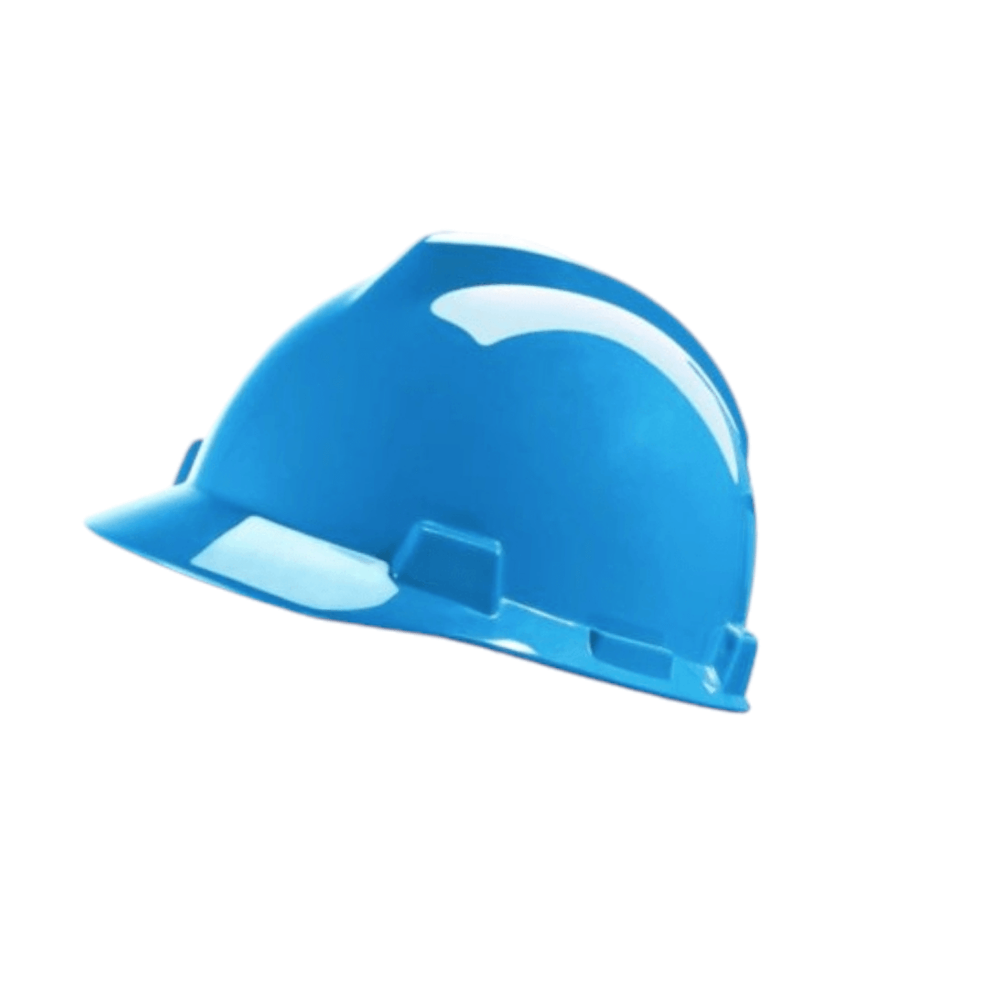 Blue safety helmet on white background