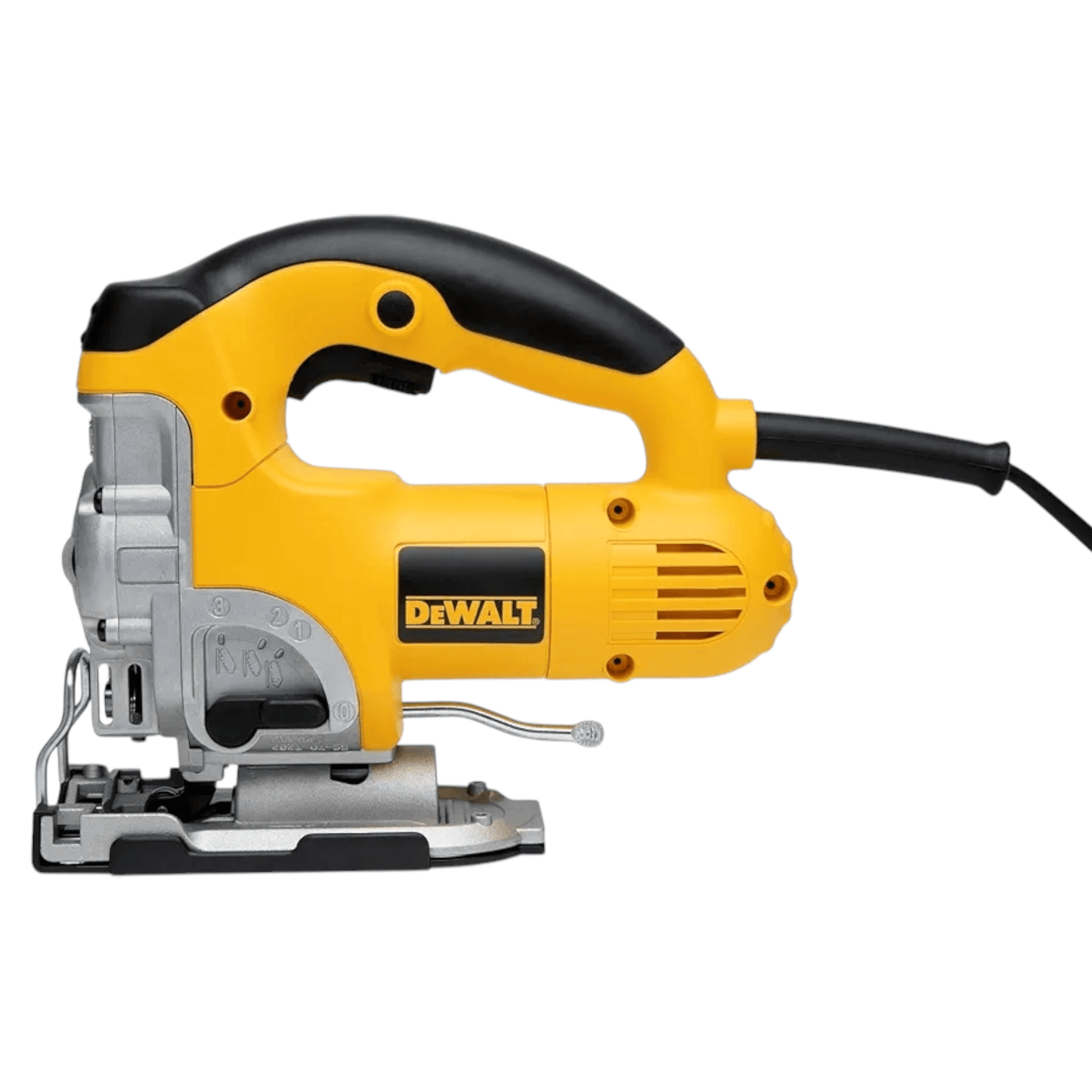 DW331K-B5 High Performance Jigsaw (DEWALT) side view, showcasing its professional-grade design for precise cutting.