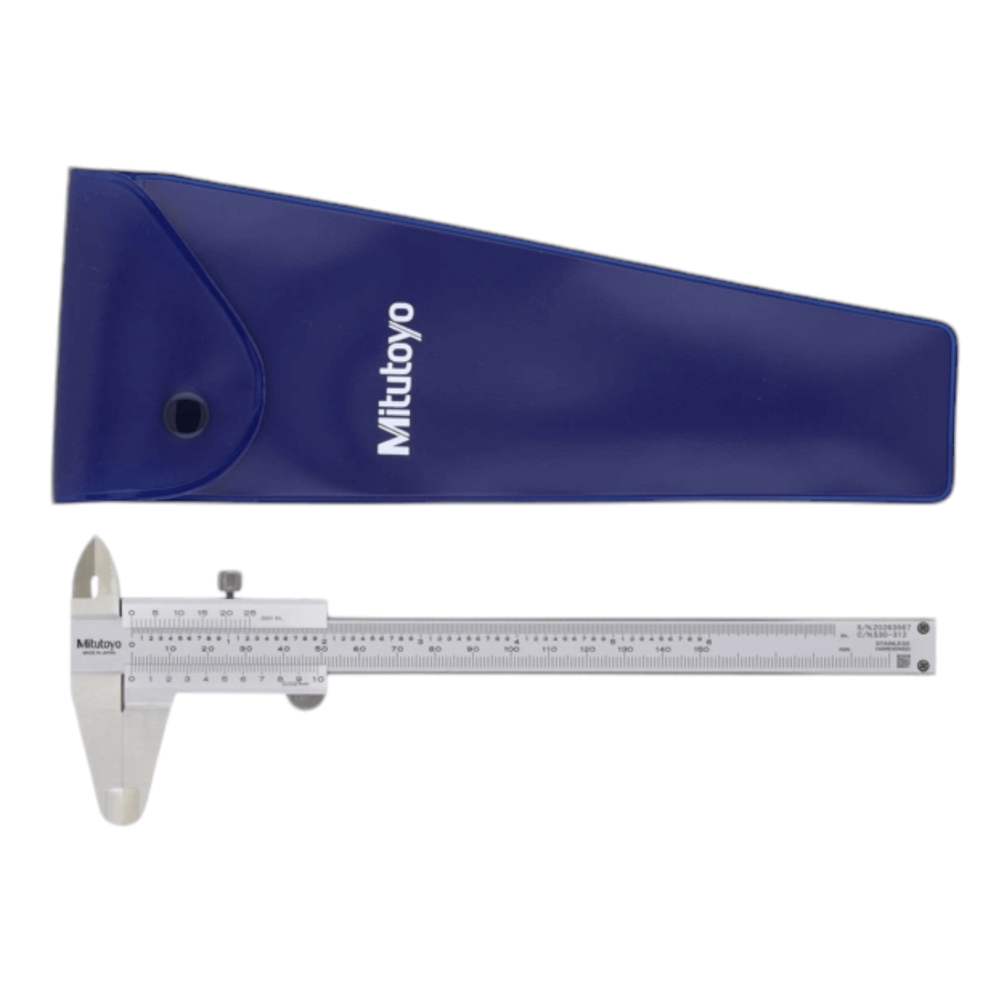 Vernier Caliper 6″ (MITUTOYO) with case, high-precision measuring tool made of stainless steel for professional and DIY use