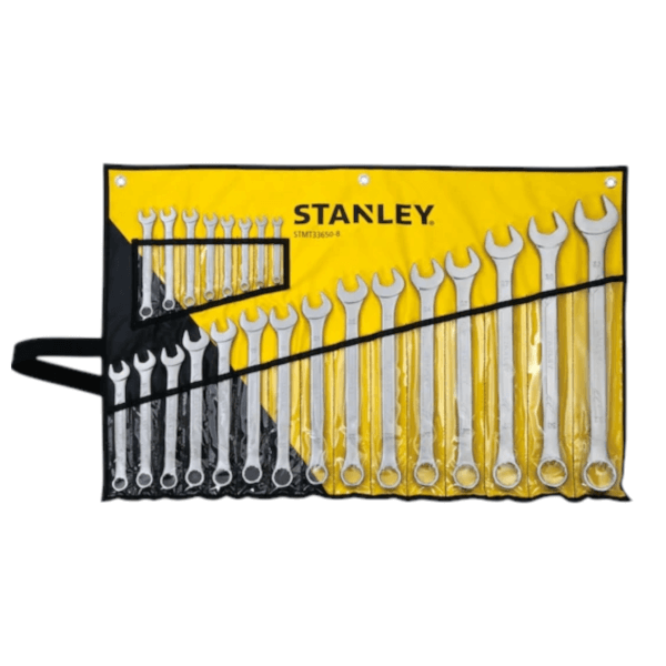 STMT33650-8 Combination Spanner Set 6-32MM (STANLEY) in a yellow and black case
