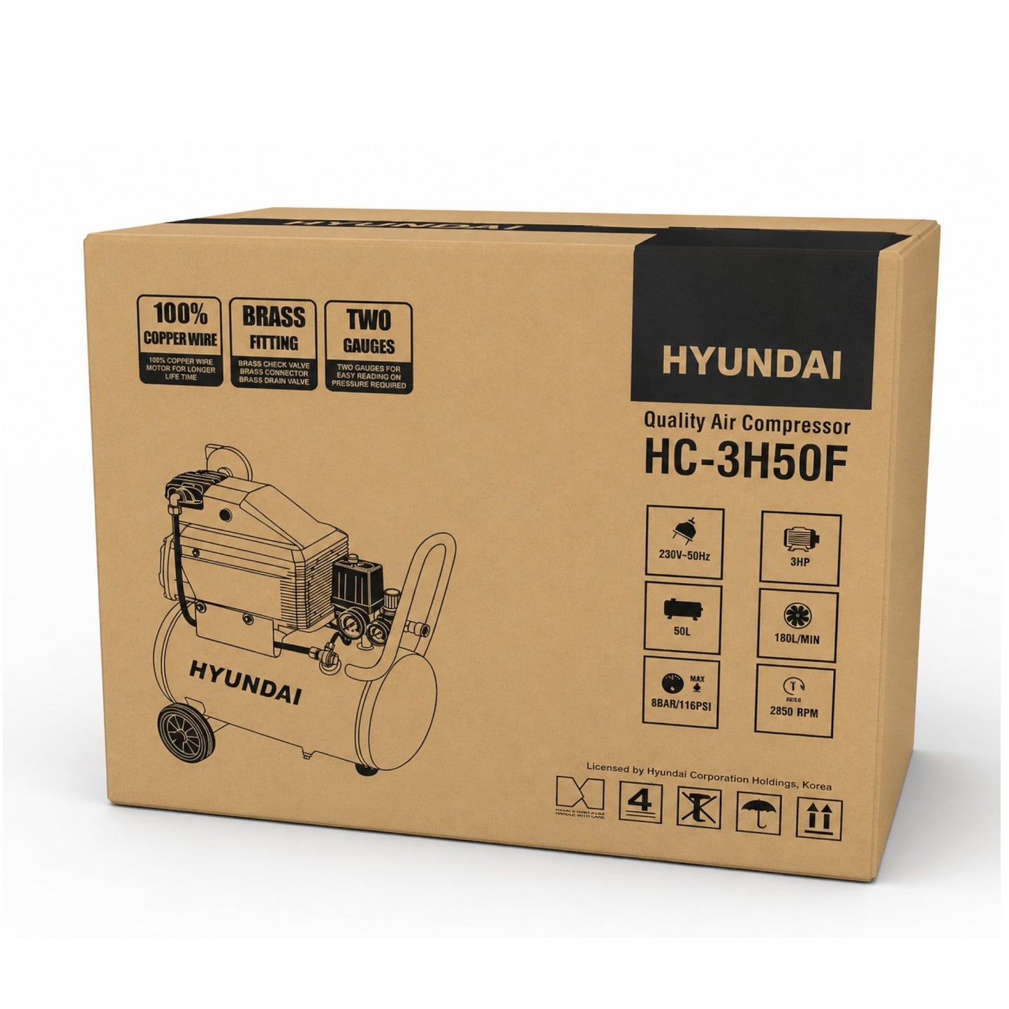 HC-3H50 Air Compressor 50L 2HP (HYUNDAI)