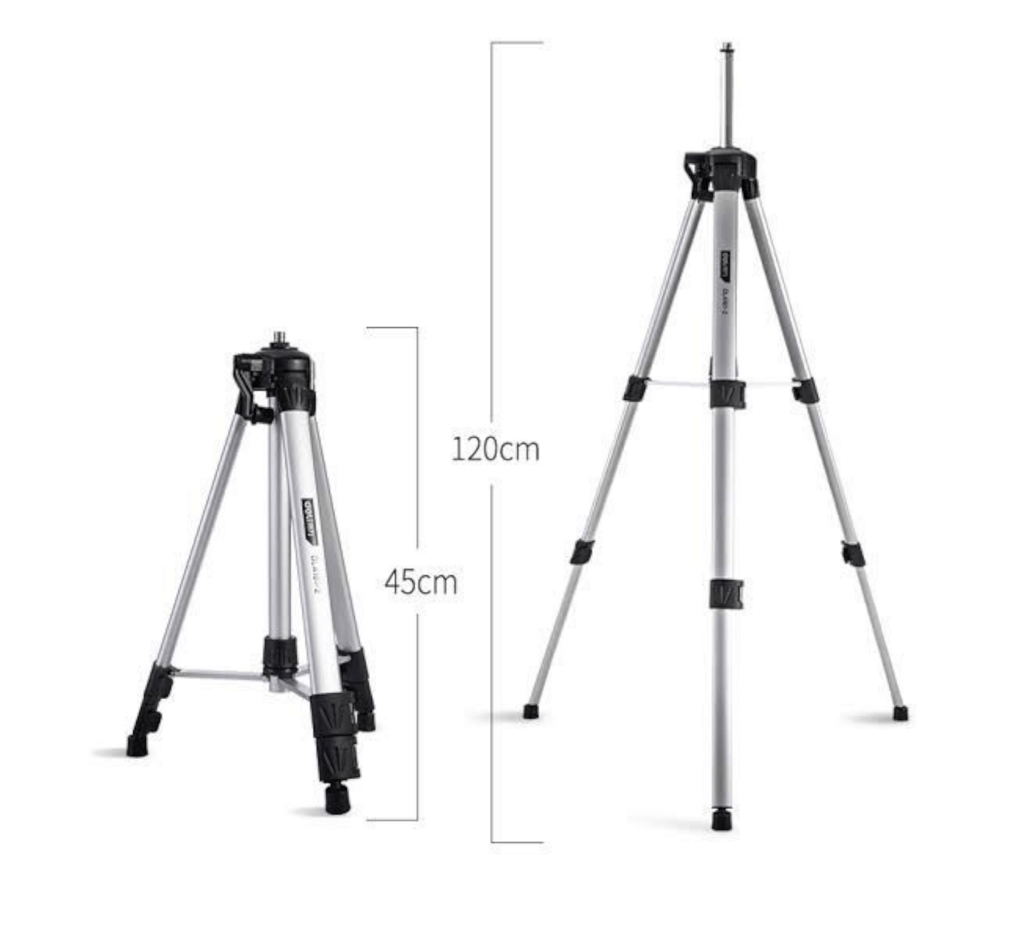 DL4161-2 Laser Level Tri Pod Stand (DELI) height-adjustable aluminum tripod showing 45-120cm range