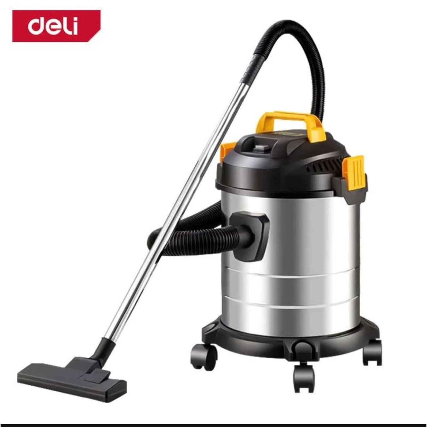 DL881815 Vaccum Cleaner 15L 1100w DELI, industrial-grade wet and dry vacuum with 15L stainless-steel drum and 1100W motor