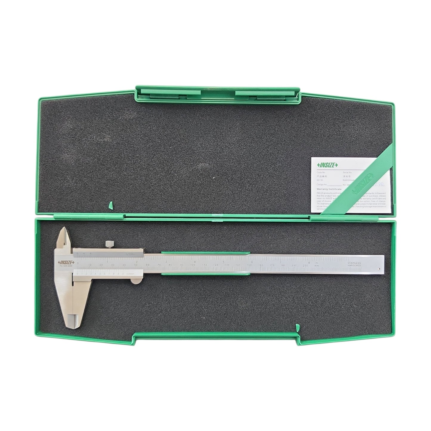 1205-200S Vernier Caliper 8″0-200×0.05mm/0-8×1/128″(INSIZE)