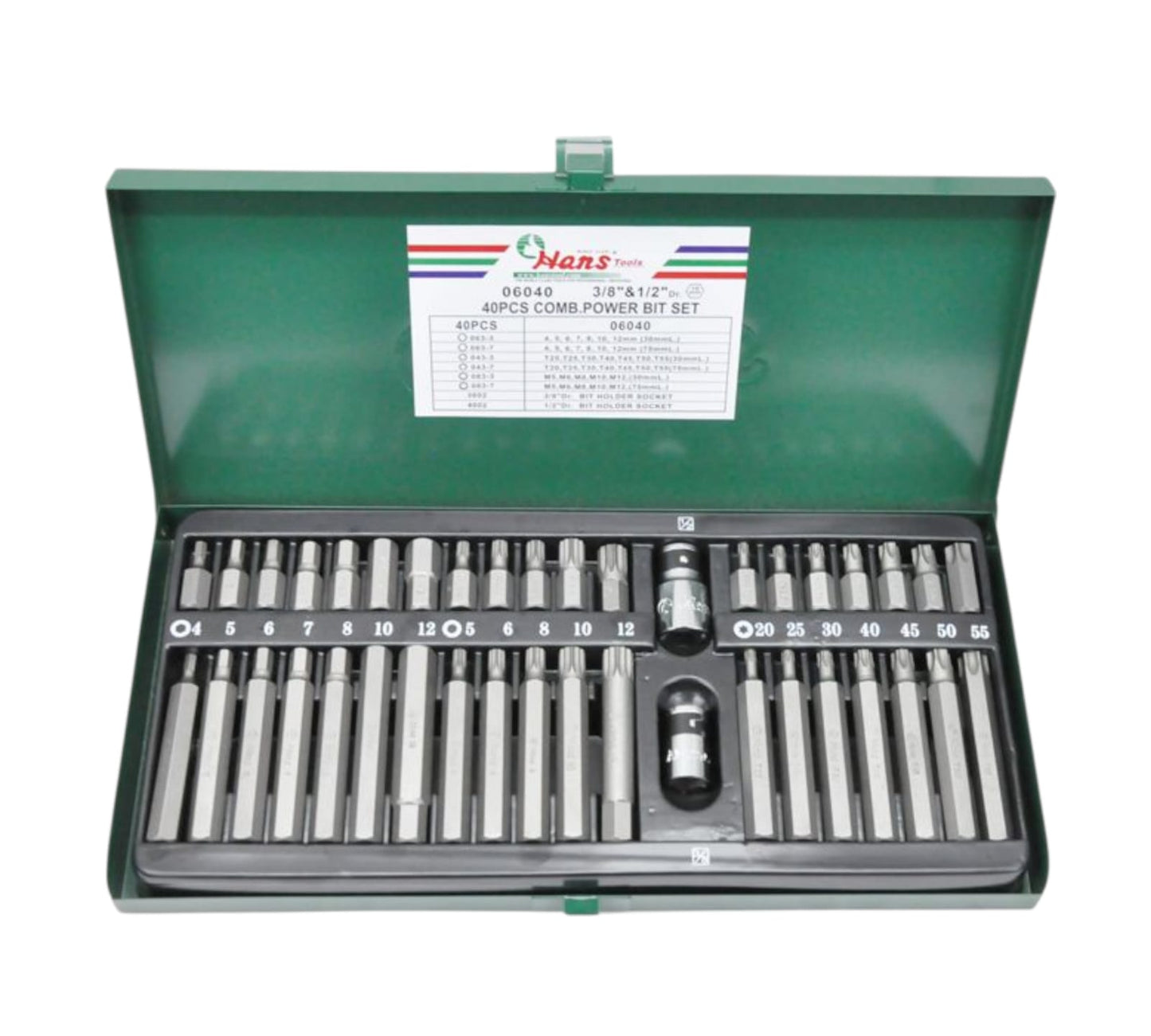 06040 3/8" & 1/2" 40Pcs Comb Power Bit Set (HANS)