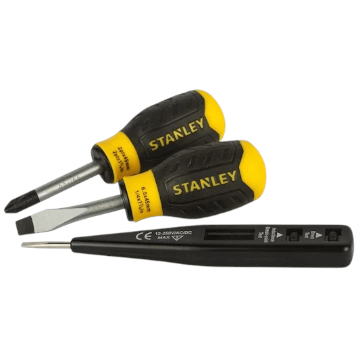 STHT92002-8 6 pcs Combination Screwdriver Set with Bonus Tester (STANLEY) featuring flathead and Phillips screwdrivers
