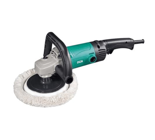 ASP04-180 Angle grinder Polisher 1400w 180mm (DCA) shown with polishing attachment