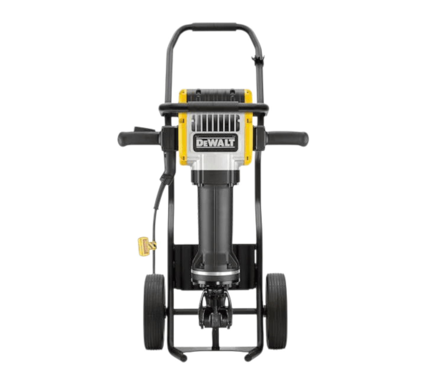 DEWALT D25981-QS 2100W 31kg 28mm Hex Demolition Hammer, front view of a powerful construction tool with sturdy frame and handles.