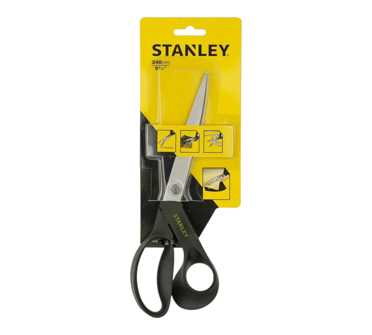 STHT0-14102 Scissors For All Purpose Use (STANLEY) with durable serrated blades for precise cutting