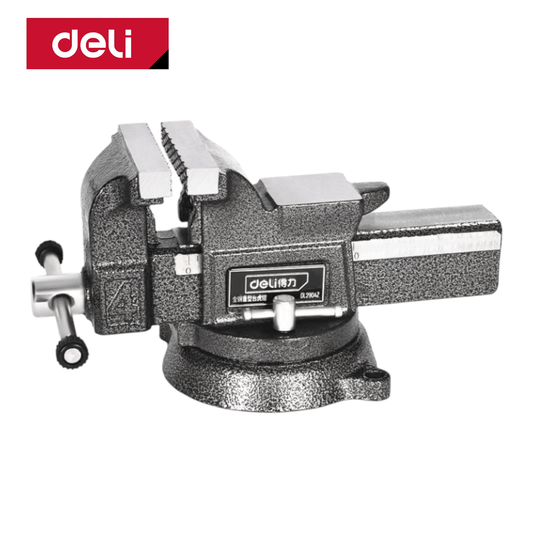 DL2908Z1 Bench Vice 8″ (DELI) heavy-duty premium steel tool for metalworking and woodworking, 8-inch jaws, high-strength stability
