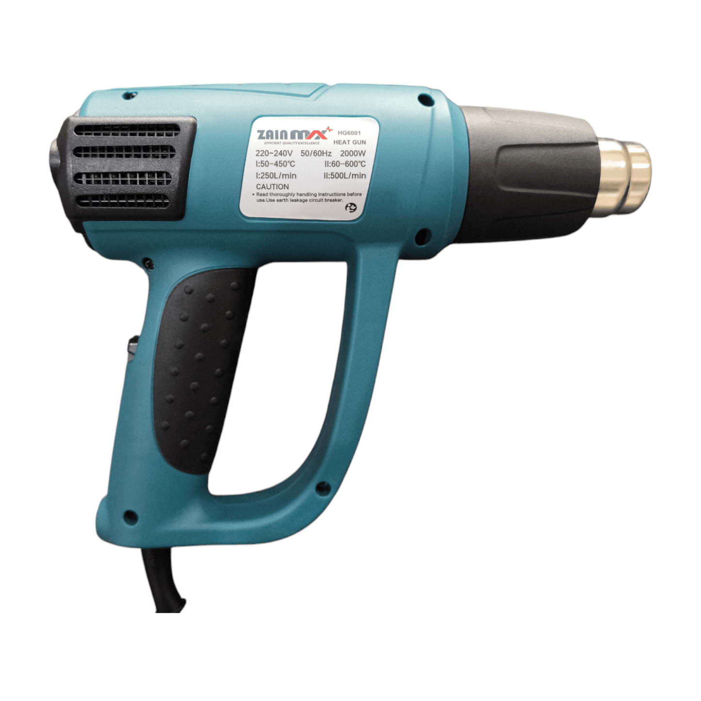 HG6001 Heat Gun 2000W (ZAIN MAX) for professional and DIY heat applications with dual temperature settings