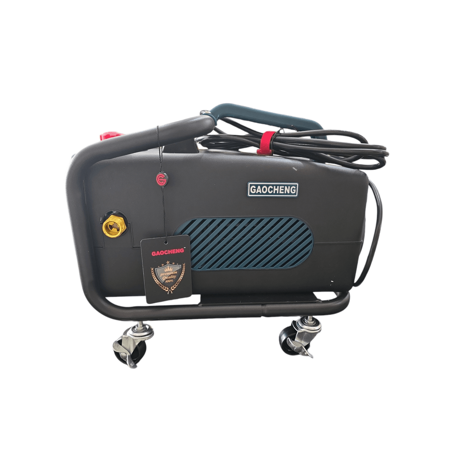 Side view of CAR WASHER 2700watt 150bar GC-CW170 (GAOCHENG) showcasing design and portability.