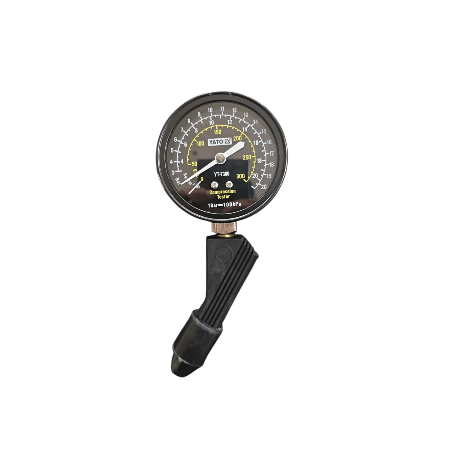 YT-7300 Compression Tester (YATO) high-precision automotive diagnostic tool with pressure gauge.