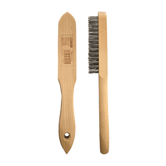 LESSMAN SS Wire Brush 6-Line, made in Germany, with premium stainless steel bristles for durability and efficiency.
