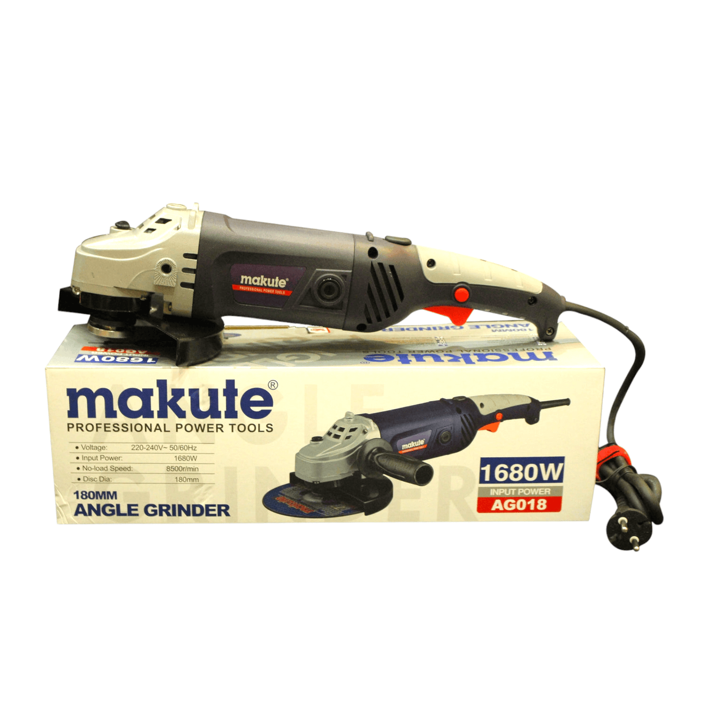 Angle Grinder 7″ AG018 (MAKUTE) professional-grade tool with 2200W motor for cutting, grinding, and polishing