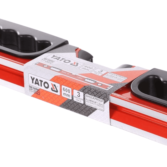 YT-3022 Spirit Level 600mm (YATO) precision aluminium tool with magnetic feature for accurate leveling in construction and DIY projects.