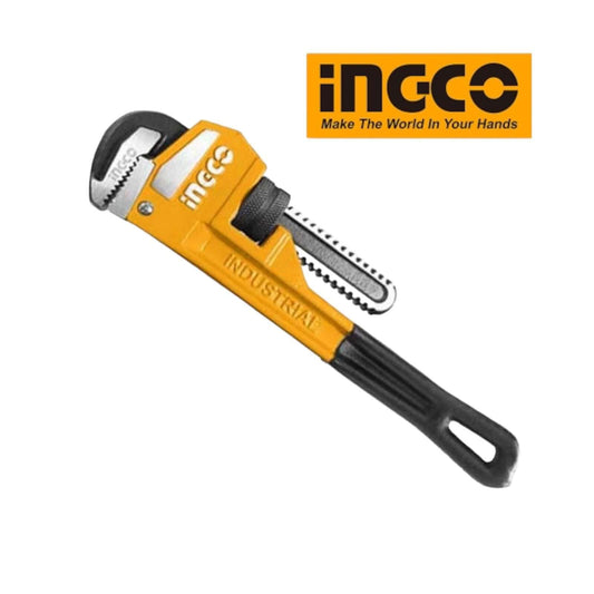 INGCO PIPE WRENCH 8″ HPW0808 showing durable steel handle and cast iron jaw for professional plumbing.