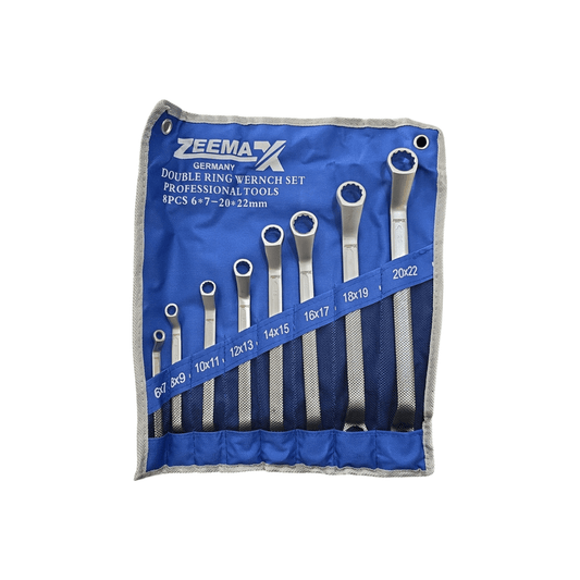 Ring Spanner Set 6-22MM (ZEEMAX) - double ring wrench set in blue case, sizes 6-22mm for professional tools, automotive and industrial use