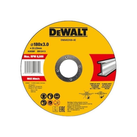 DEWALT DWA4524IA-AE 180 x 3 x 22.2mm 7″ METAL cutting wheel for professional metalwork