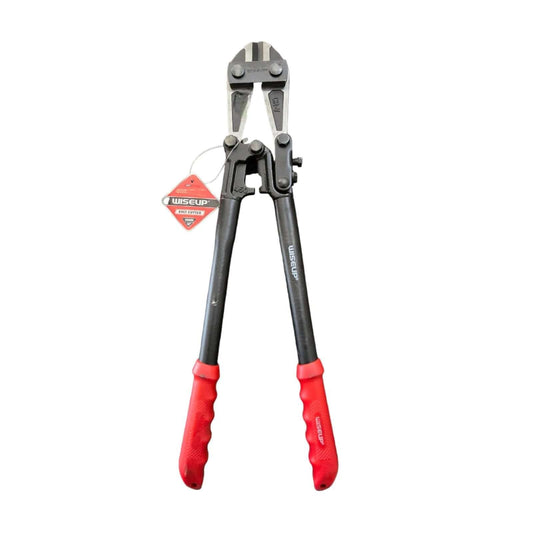 BOLT CUTTER (WISEUP) high-performance cutting tool with red handles, designed for heavy-duty use on bolts, chains, rods, and steel.