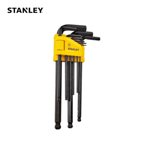 0-69-256 Hex Keys 9PCS Metric Ball Set (STANLEY) showcasing durable steel construction and ball end design for tight spaces.