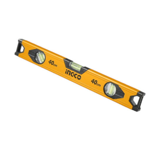 INGCO HSL18040 Hand Level 16″/40CM with durable design and easy-to-read vials for precise measurements in construction projects.