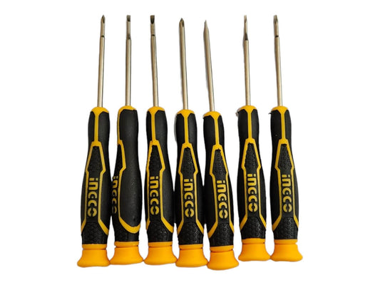Ingco 7 Pcs Precision Screwdriver Set Industrial HKSD0718 in Pakistan for electronics and mobile repair.