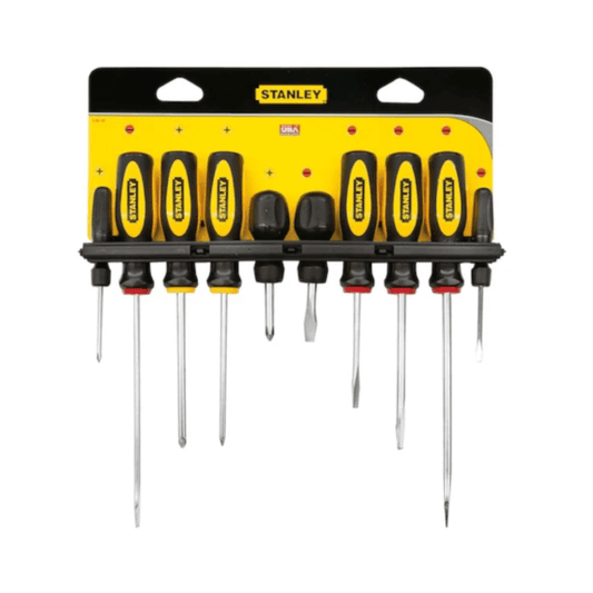 0-60-100 10 piece Stanley Screwdriver Set (STANLEY) featuring precision-engineered flathead and Phillips screwdrivers for DIY and home projects.