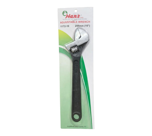 1172-10 ADJUSTABLE WRENCH 250MM 10" BLACK FINISH HANS