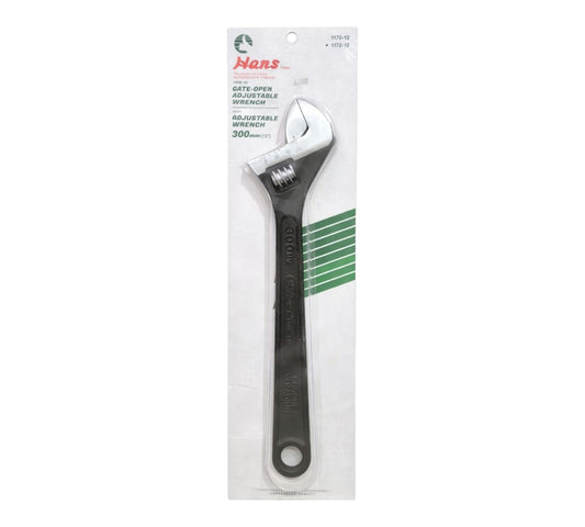 1172-12 ADJUSTABLE WRENCH 300MM 12" BLACK FINISH HANS