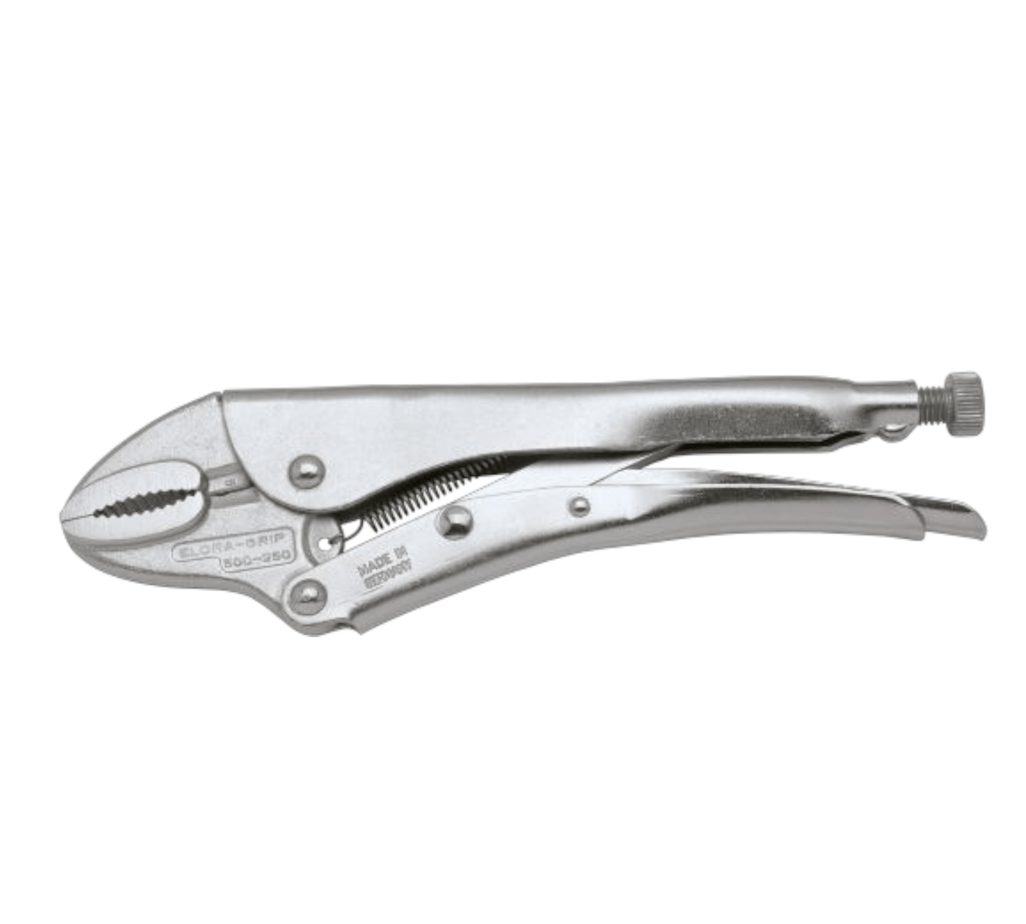 Elora 500-250 Grip Pliers with wire cutter curved jaws Made in Germany, precision-engineered pliers for professional performance.