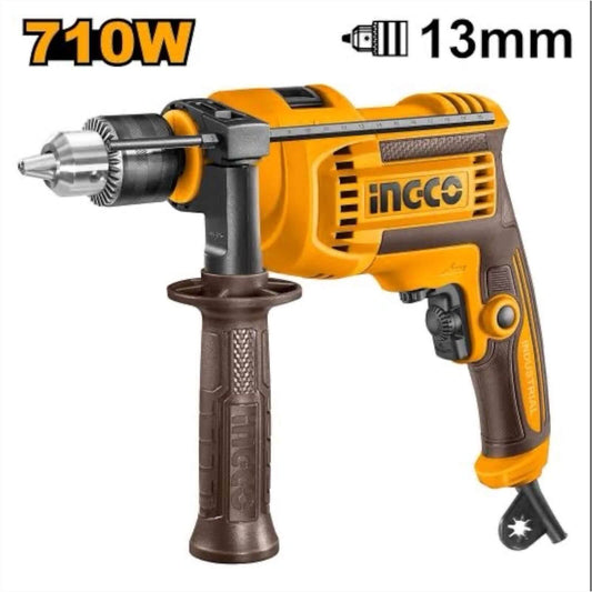 Ingco ID7118 Impact Drill 710W | 13mm High Performance Electric Drill featuring 710W motor and 13mm key chuck for professional use