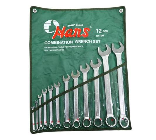 16612M COMBINATION SPANNER SET 12PCS 6-32MM (HANS)