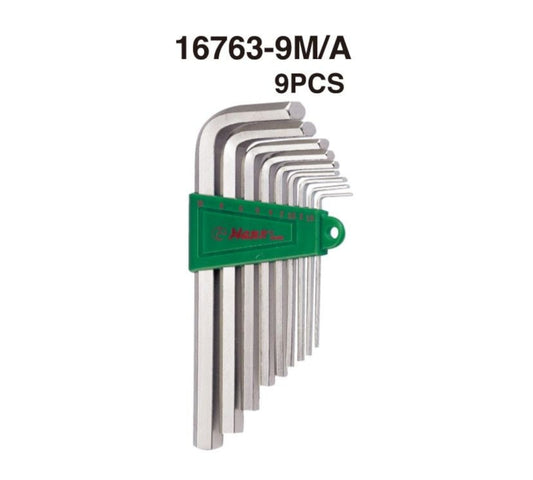 16763-9M HEX KEY SET "LONG" 1.5~10MM / 9PCS HANS