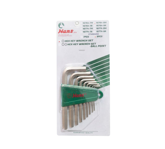 16764-9M HEX KEY SET "STANDARD" 1.5~10MM / 9PCS HANS