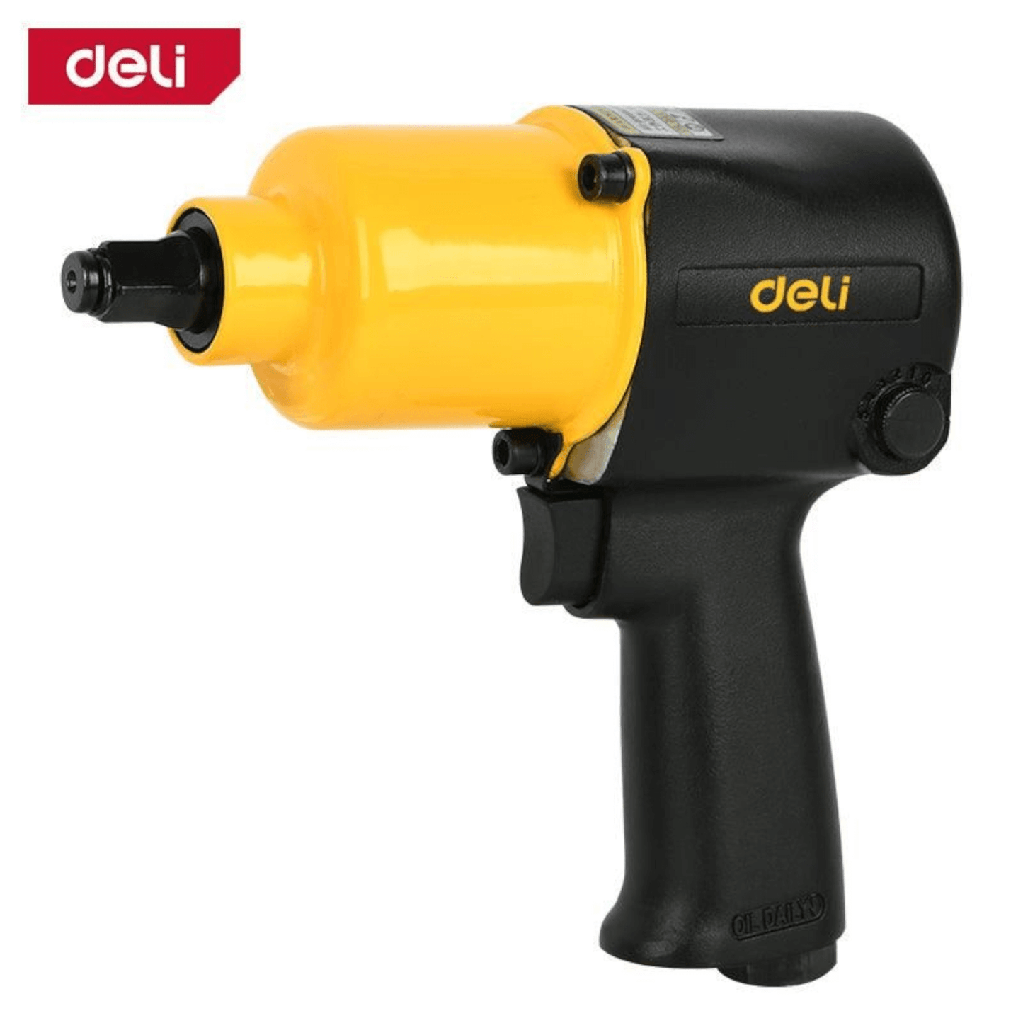EDL-QDB21-550E1 Air Impact Wrench 1/2″ 650N.m (DELI) - professional-grade tool with yellow and black design