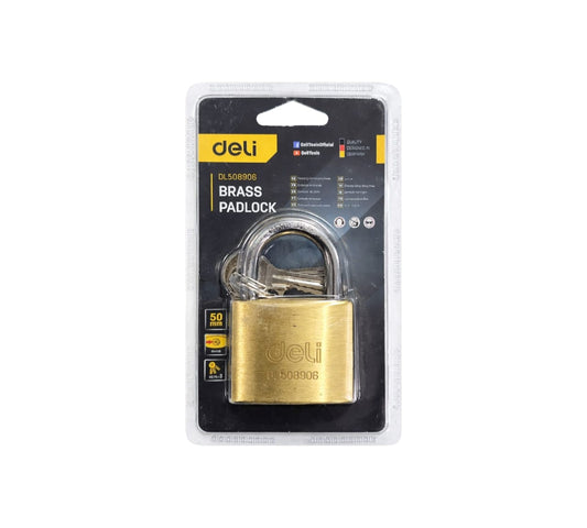 DL508906 BRASS PAD LOCK 50MM (DELI)