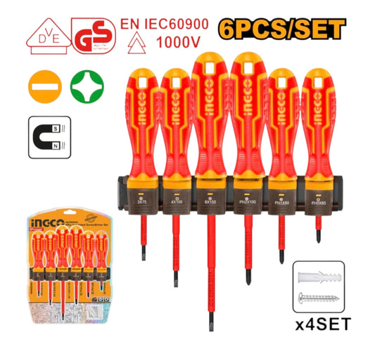 HKISD0608 6PCS INSULATED SCREWDRIVER SET INGCO