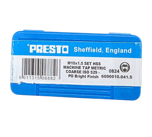 PRESTO M10X1.25 HAND TAP HSS SET OF 3PCS
