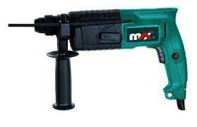 Max Rotary Hammer H201 showing side view with handle, ideal for heavy-duty construction and renovation tasks.