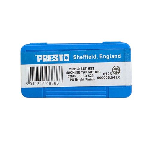 PRESTO M6X1.0 HAND TAP HSS SET OF 3PCS