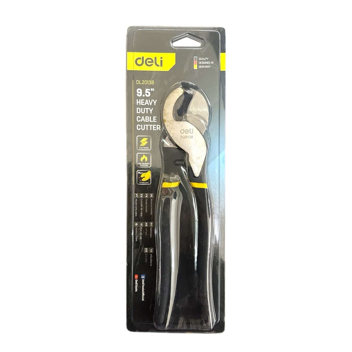EDL20138 Heavy Duty Cable Cutter 10″ (DELI) in packaging