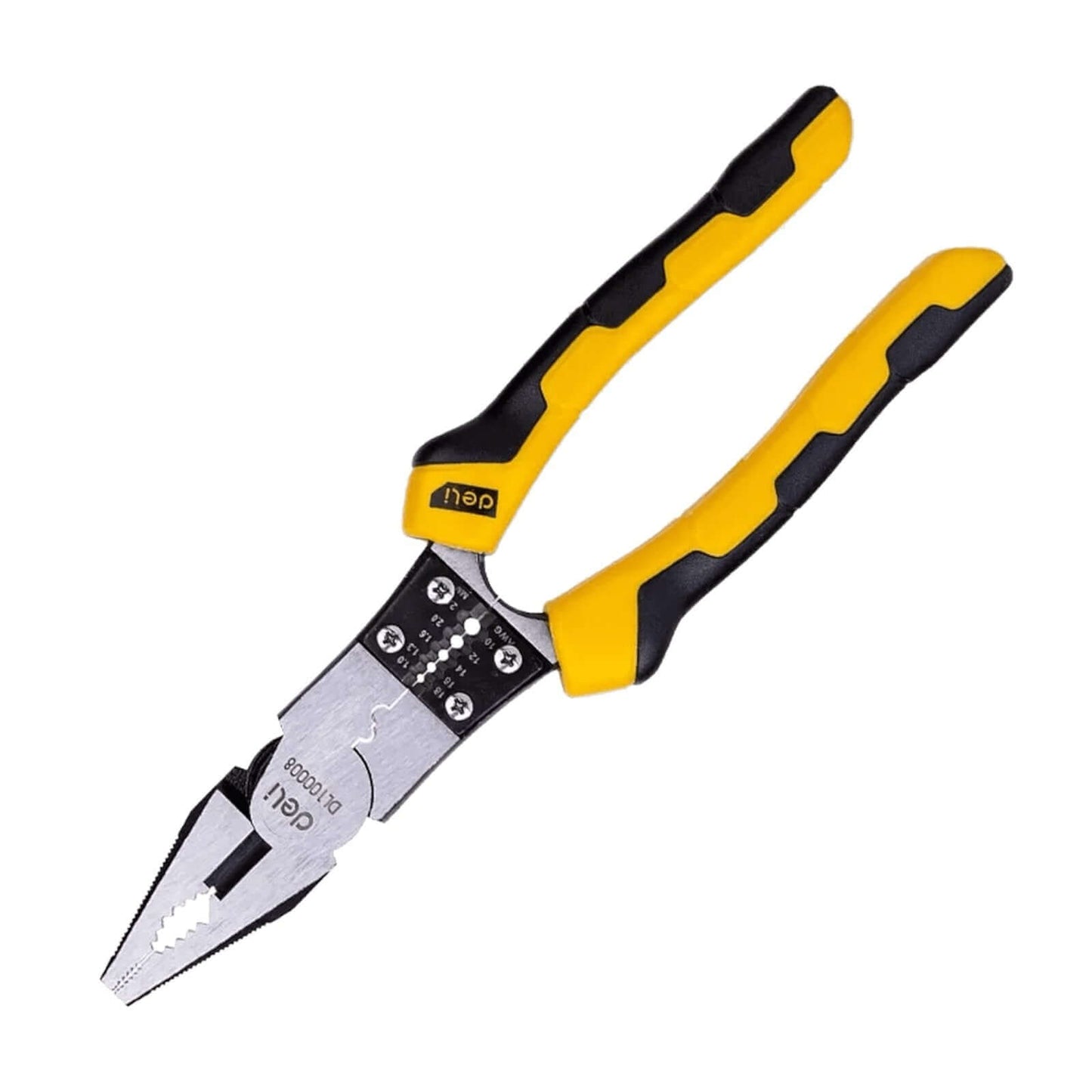 DL2106 Long Nose Plier 6″ (DELI) made of 55# carbon steel for gripping, bending, and cutting wires in tight spaces.